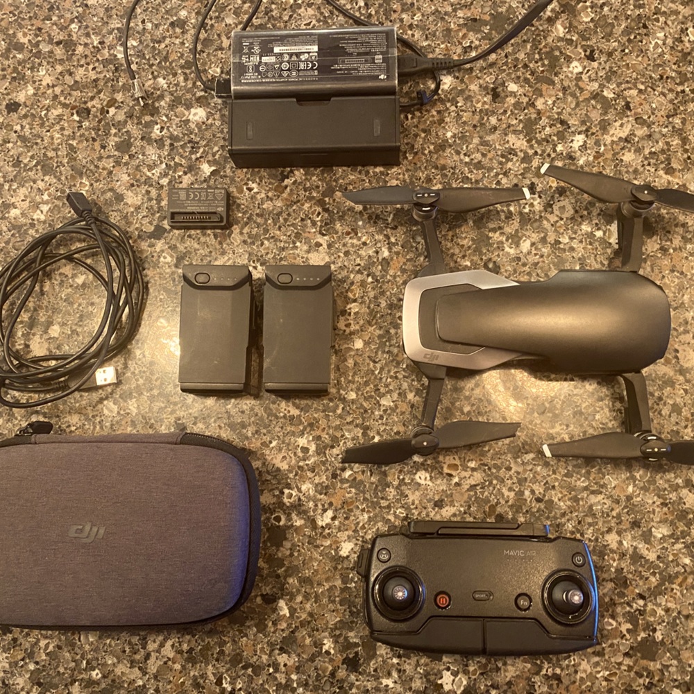 DJI Mavic Air with 2 batteries, remote, charger, case.